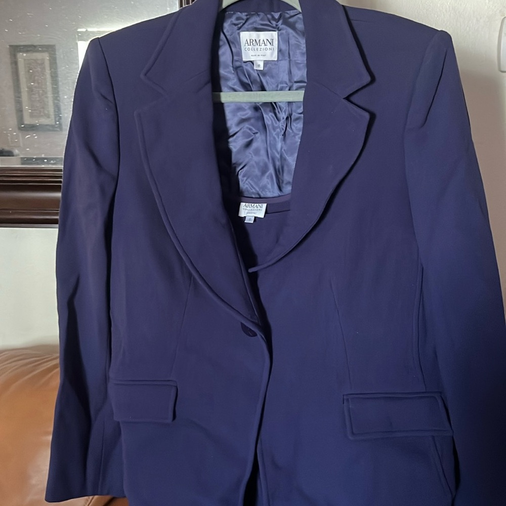Armani Collezioni Navy Blue Sheath Dress w/ Jacket Size 10